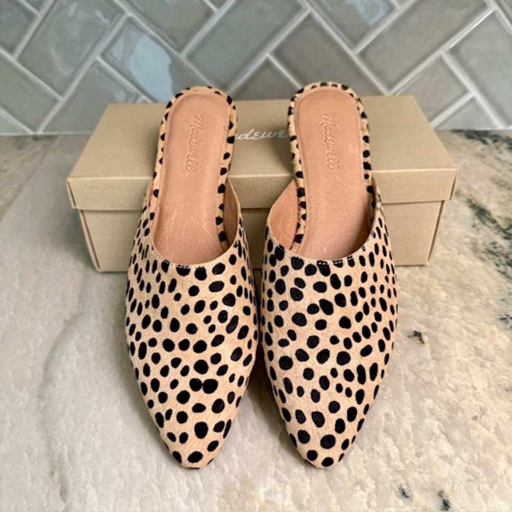 NIB Madewell Remi Mule in Dotted Calf Hair Size 10